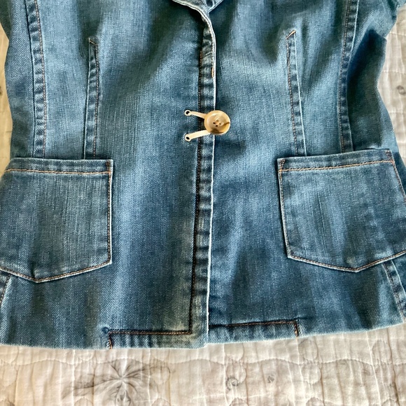 Vintage Banana Republic Denim Blazer Women’s Jean Jacket Size 4 - Picture 4 of 7